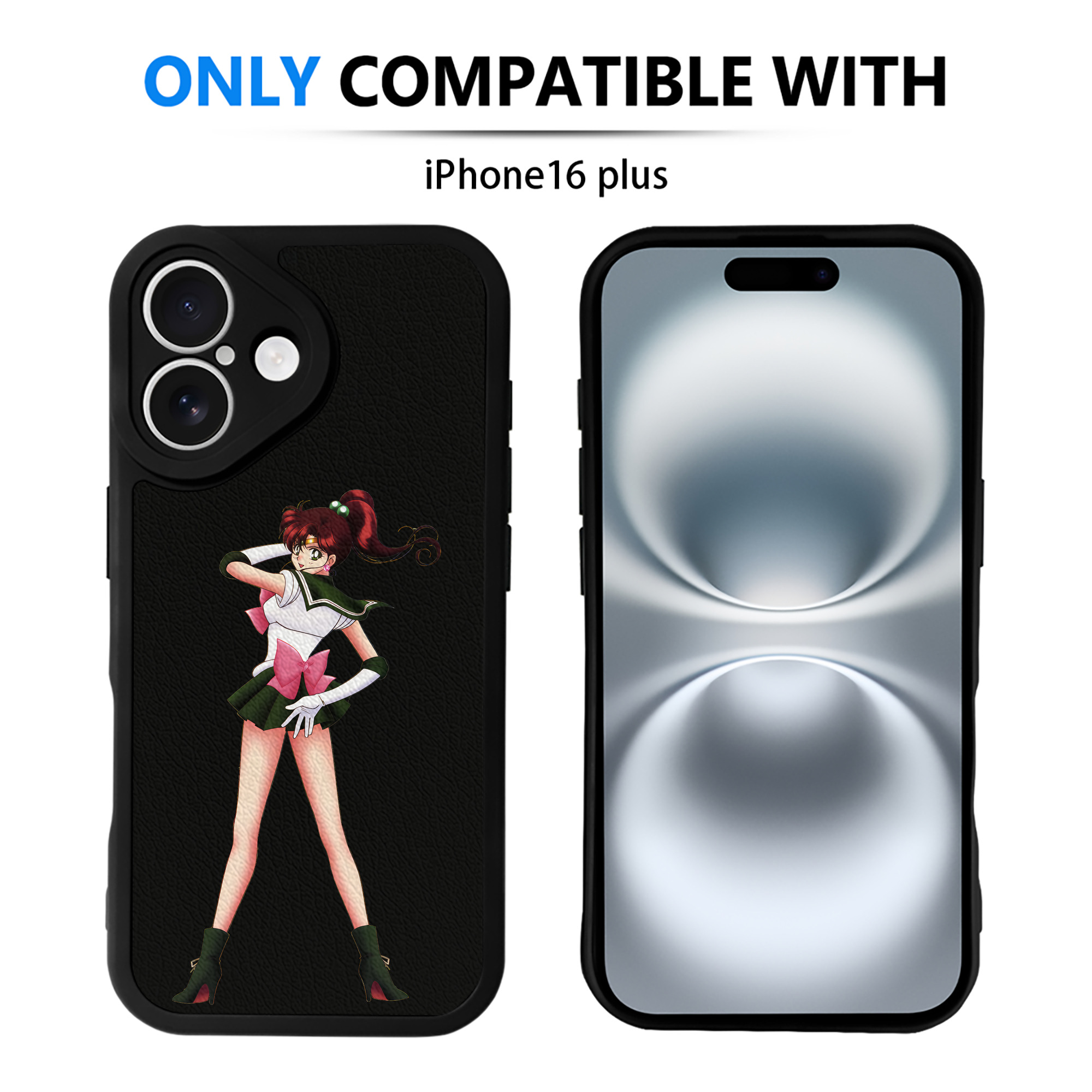 （画像用） 美少女戦士セーラームーン 木野 まこと きの まこと Sailor Moon Kino Makoto （セーラージュピター；Sailor Jupiter） 【iPhone 16シリーズ対応】シリコンスマホケース（レザー調） 材質：シリコン